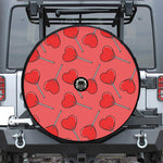 Red Heart Lollipop Pattern Print Tire Cover With Camera Hole