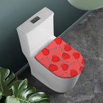 Red Heart Lollipop Pattern Print Toilet Lid Cover