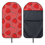 Red Heart Lollipop Pattern Print Waterproof Car Seat Cover