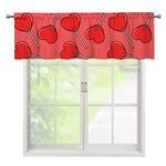 Red Heart Lollipop Pattern Print Window Valance