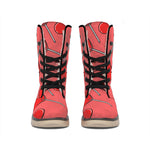 Red Heart Lollipop Pattern Print Winter Boots