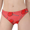 Red Heart Lollipop Pattern Print Women's Panties