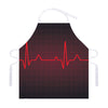 Red Heartbeat Print Adjustable Apron