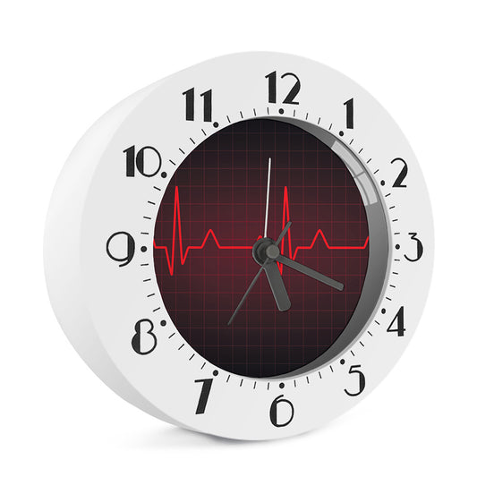 Red Heartbeat Print Alarm Clock