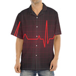 Red Heartbeat Print Aloha Shirt
