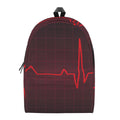 Red Heartbeat Print School Backpack