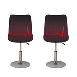 Red Heartbeat Print Bar Stool Covers
