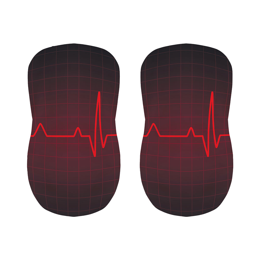 Red Heartbeat Print Bar Stool Covers