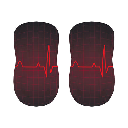 Red Heartbeat Print Bar Stool Covers