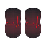 Red Heartbeat Print Bar Stool Covers