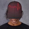 Red Heartbeat Print Baseball Cap