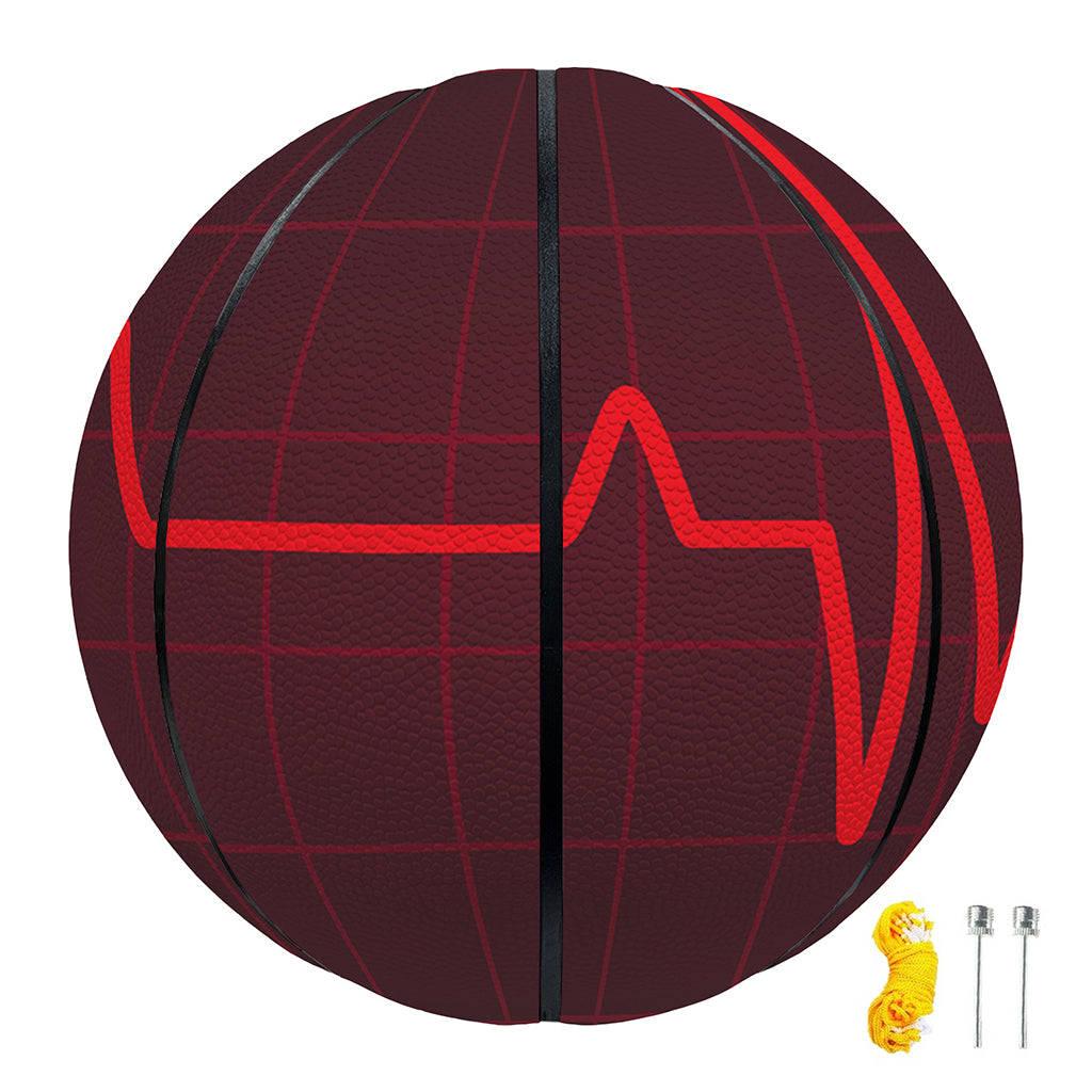 Red Heartbeat Print Basketball