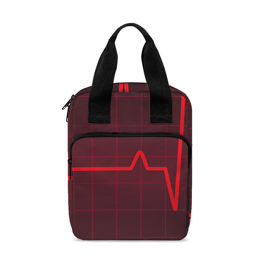 Red Heartbeat Print Bible Tote Bag