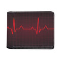 Red Heartbeat Print Bifold Wallet