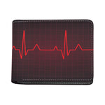 Red Heartbeat Print Bifold Wallet