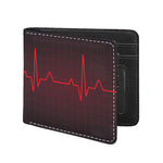 Red Heartbeat Print Bifold Wallet