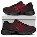Red Heartbeat Print Black Chunky Shoes