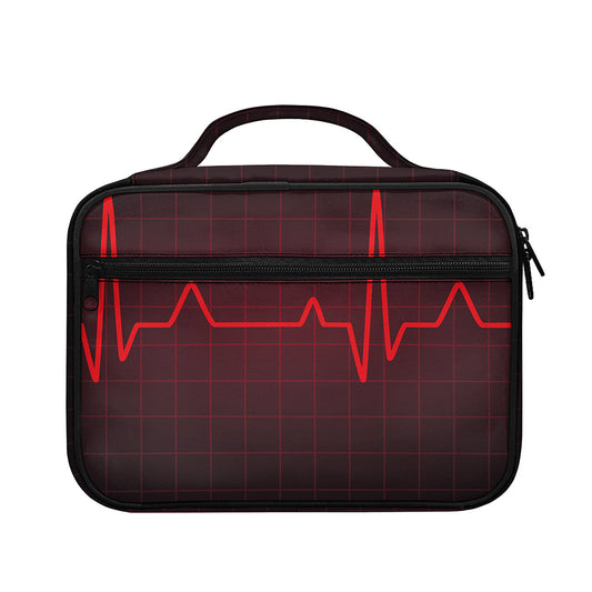 Red Heartbeat Print Briefcase Bible Bag