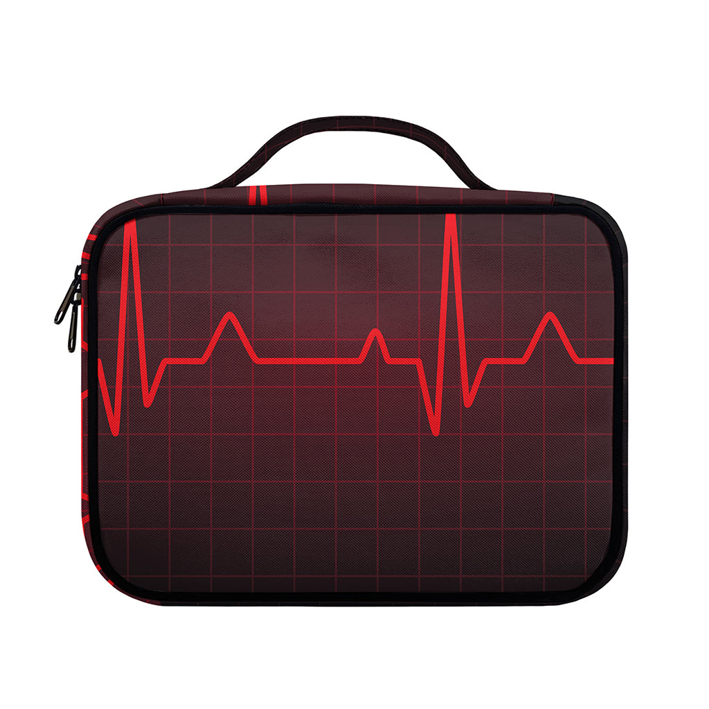 Red Heartbeat Print Briefcase Bible Bag