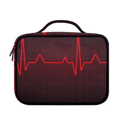 Red Heartbeat Print Briefcase Bible Bag