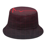Red Heartbeat Print Bucket Hat