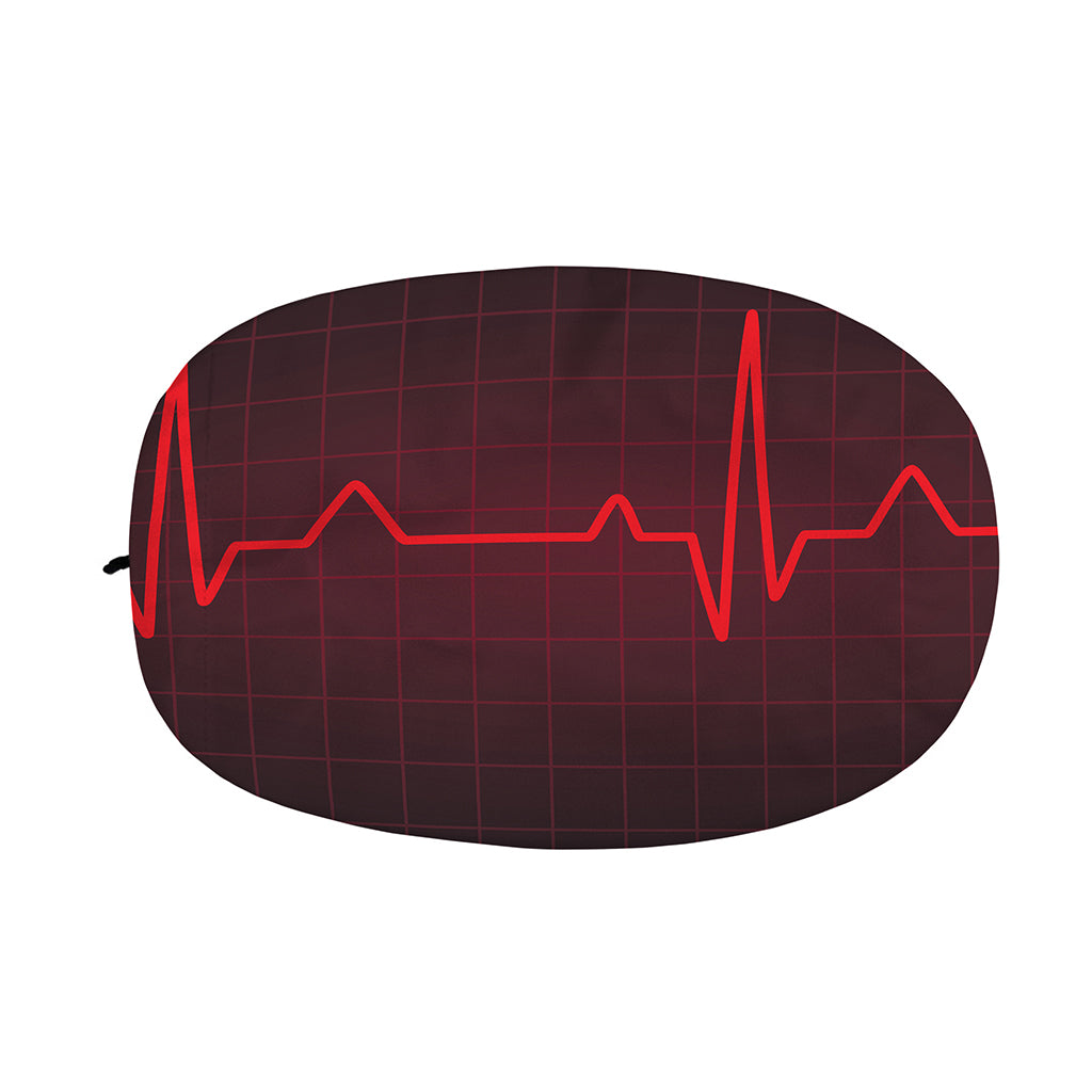 Red Heartbeat Print Car Side Mirror Covers