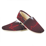 Red Heartbeat Print Casual Shoes