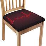 Red Heartbeat Print Chair Cushion Cover