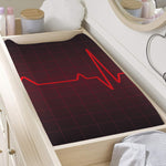 Red Heartbeat Print Changing Pad Cover