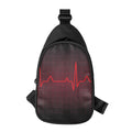 Red Heartbeat Print Sling Bag