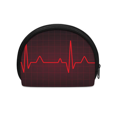 Red Heartbeat Print Coin Purse