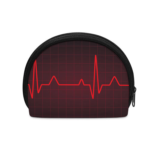 Red Heartbeat Print Coin Purse