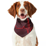 Red Heartbeat Print Dog Bandana