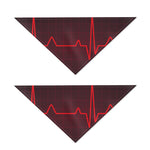 Red Heartbeat Print Dog Bandana