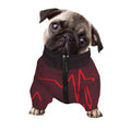 Red Heartbeat Print Dog Zip Up Jacket
