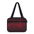 Red Heartbeat Print Double Strap Bible Bag