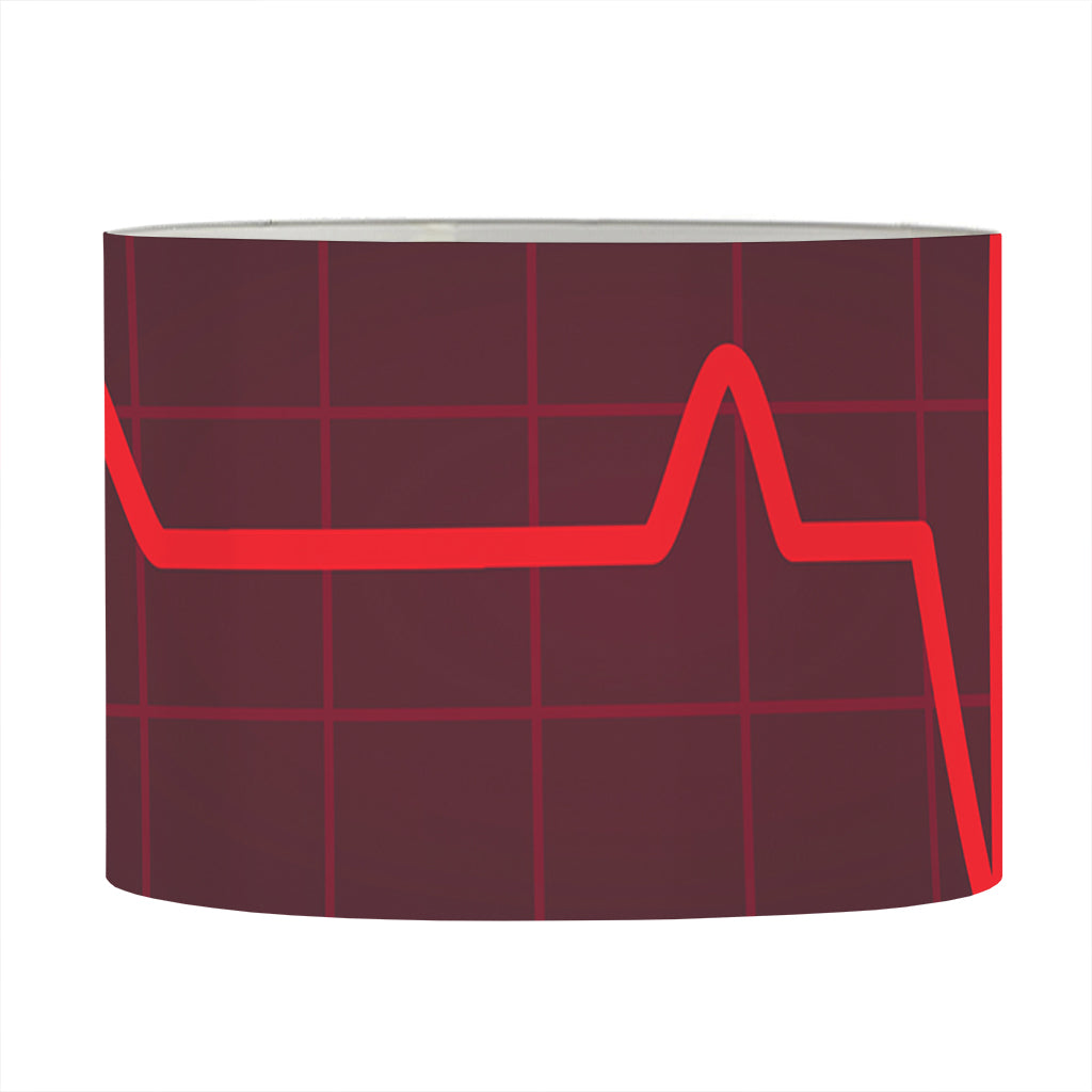 Red Heartbeat Print Drum Lamp Shade