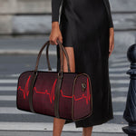 Red Heartbeat Print Duffle Bag