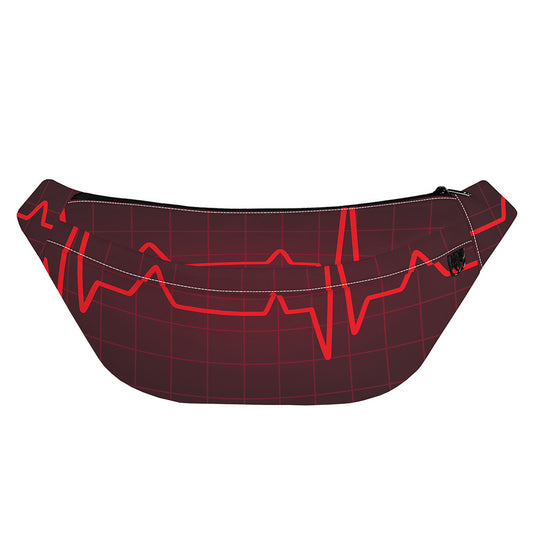 Red Heartbeat Print Fanny Pack