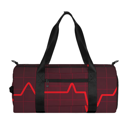 Red Heartbeat Print Gym Bag