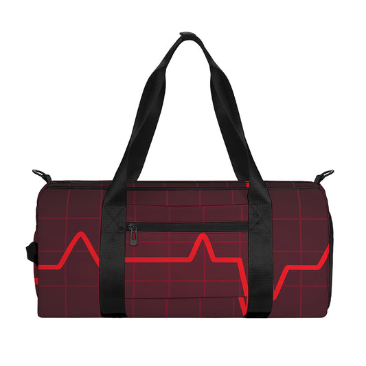 Red Heartbeat Print Gym Bag