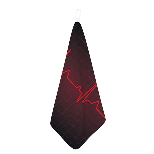 Red Heartbeat Print Hand Towel