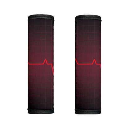 Red Heartbeat Print Handle Covers
