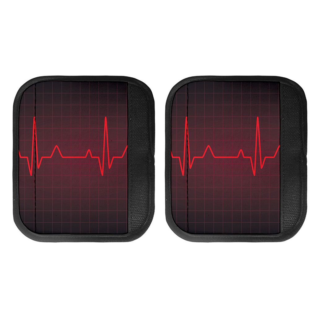 Red Heartbeat Print Handle Covers