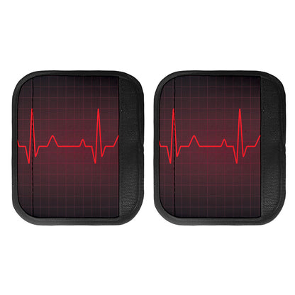 Red Heartbeat Print Handle Covers