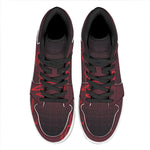 Red Heartbeat Print High Top Leather Sneakers