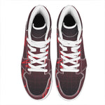 Red Heartbeat Print High Top Leather Sneakers