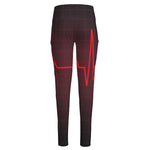 Red Heartbeat Print High-Waisted Pocket Leggings