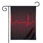 Red Heartbeat Print House Flag
