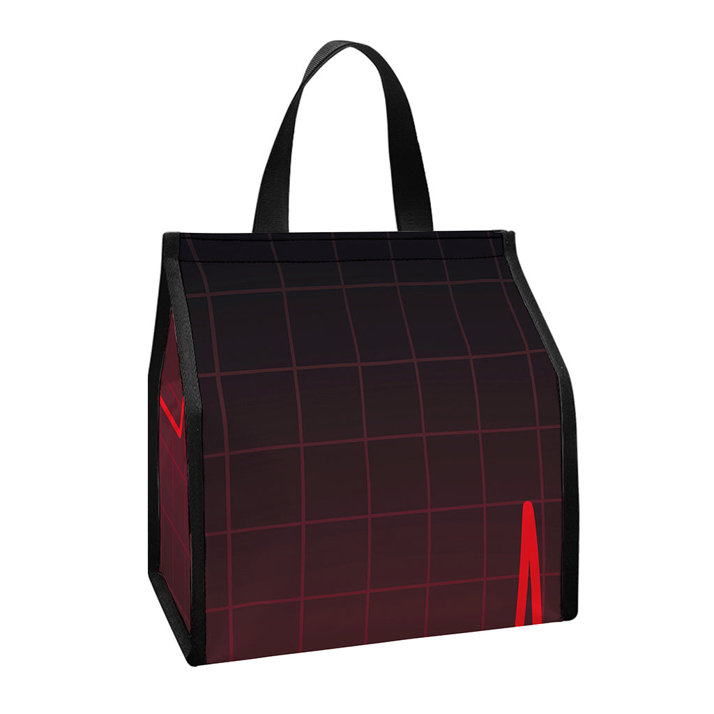 Red Heartbeat Print Insulated Lunch Tote